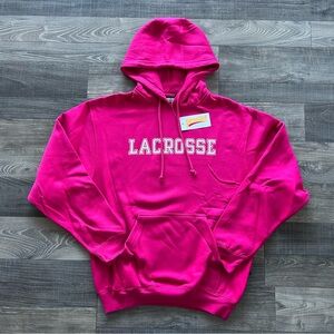 NWT Bright Fuchsia Pink Lacrosse Hooded Swestshirt